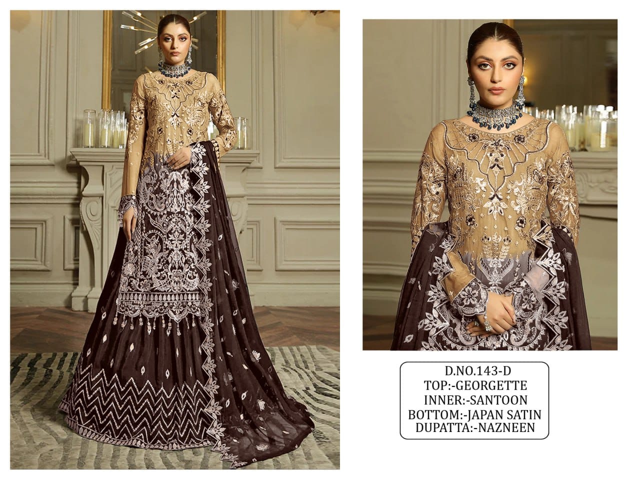  AK 143 Georgette Embroidery Pakistani Suits Exporters In India